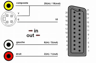 correspondance scart-rca